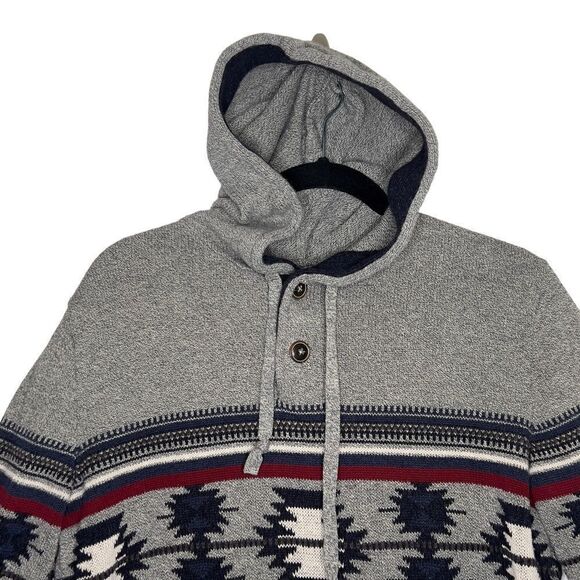 100% cotton American Eagle aztec Hooded Sweater Small - Picture 7 of 15